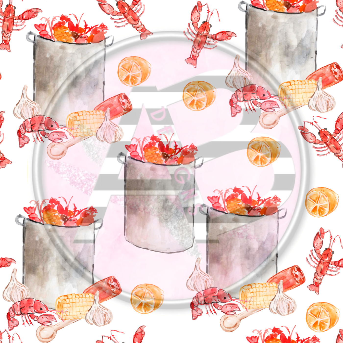 Adhesive Patterned Vinyl - Crawfish 03