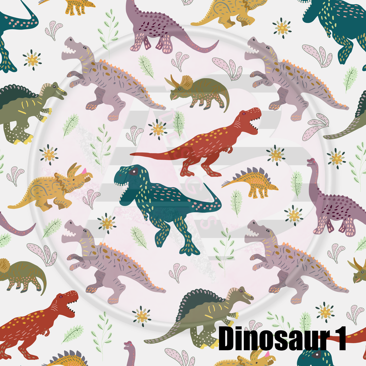 Adhesive Patterned Vinyl - Dinosaur 1