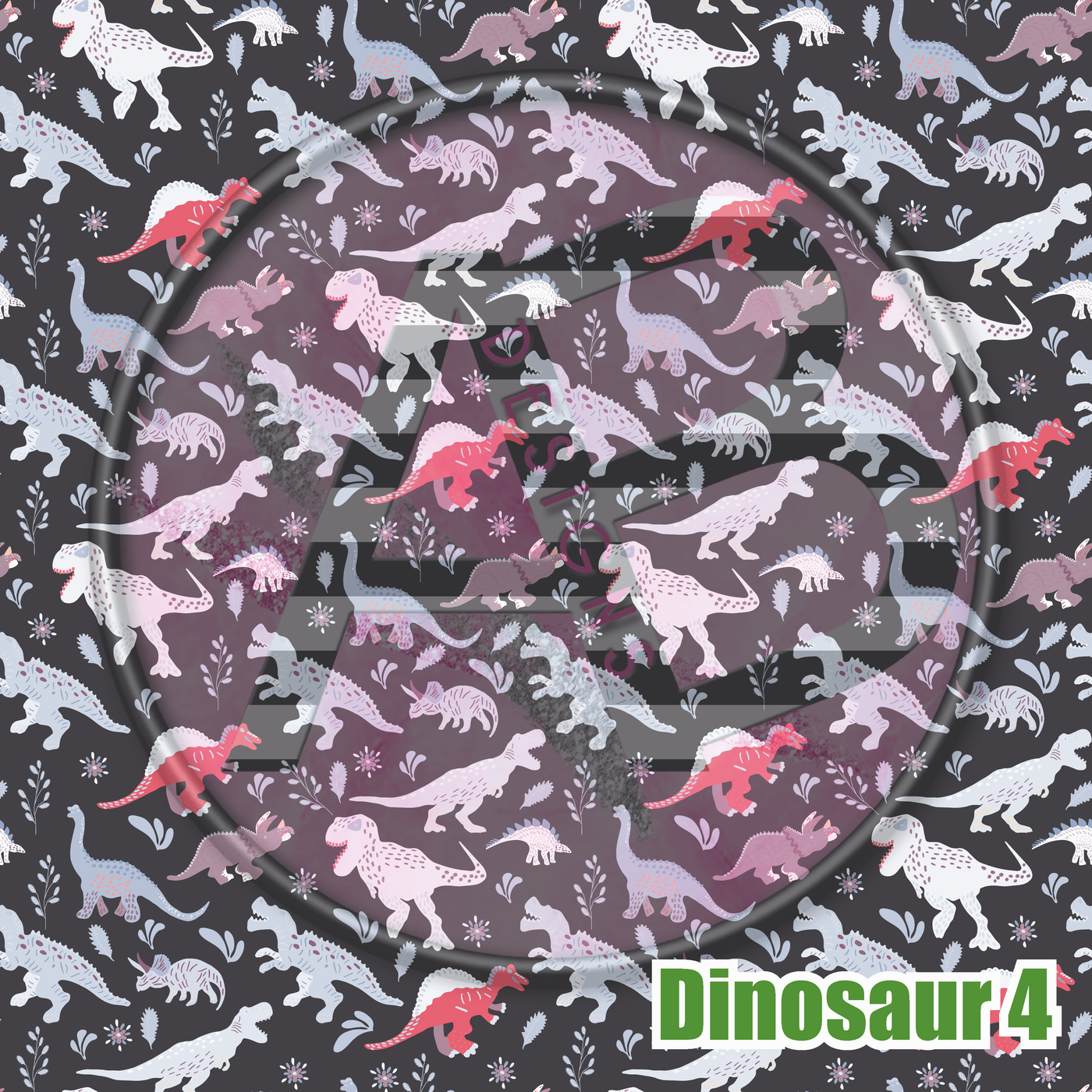 Adhesive Patterned Vinyl - Dinosaur 4