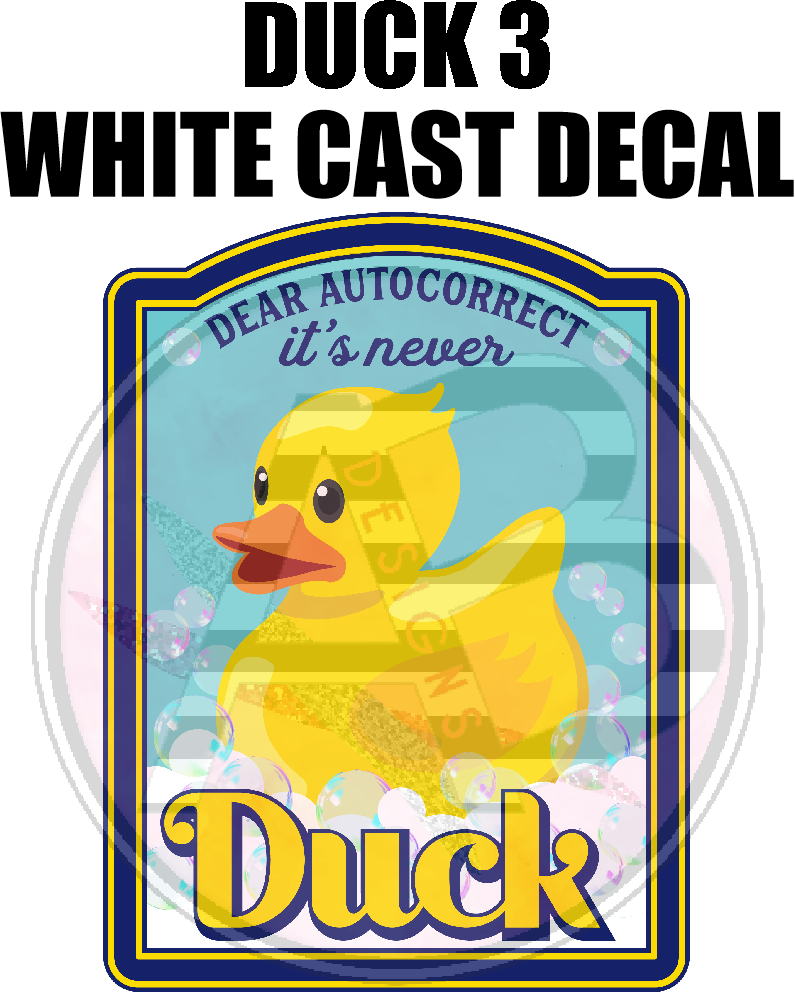 Duck 03 - White Vinyl Decal