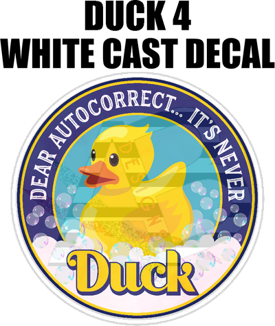 Duck 04 - White Vinyl Decal