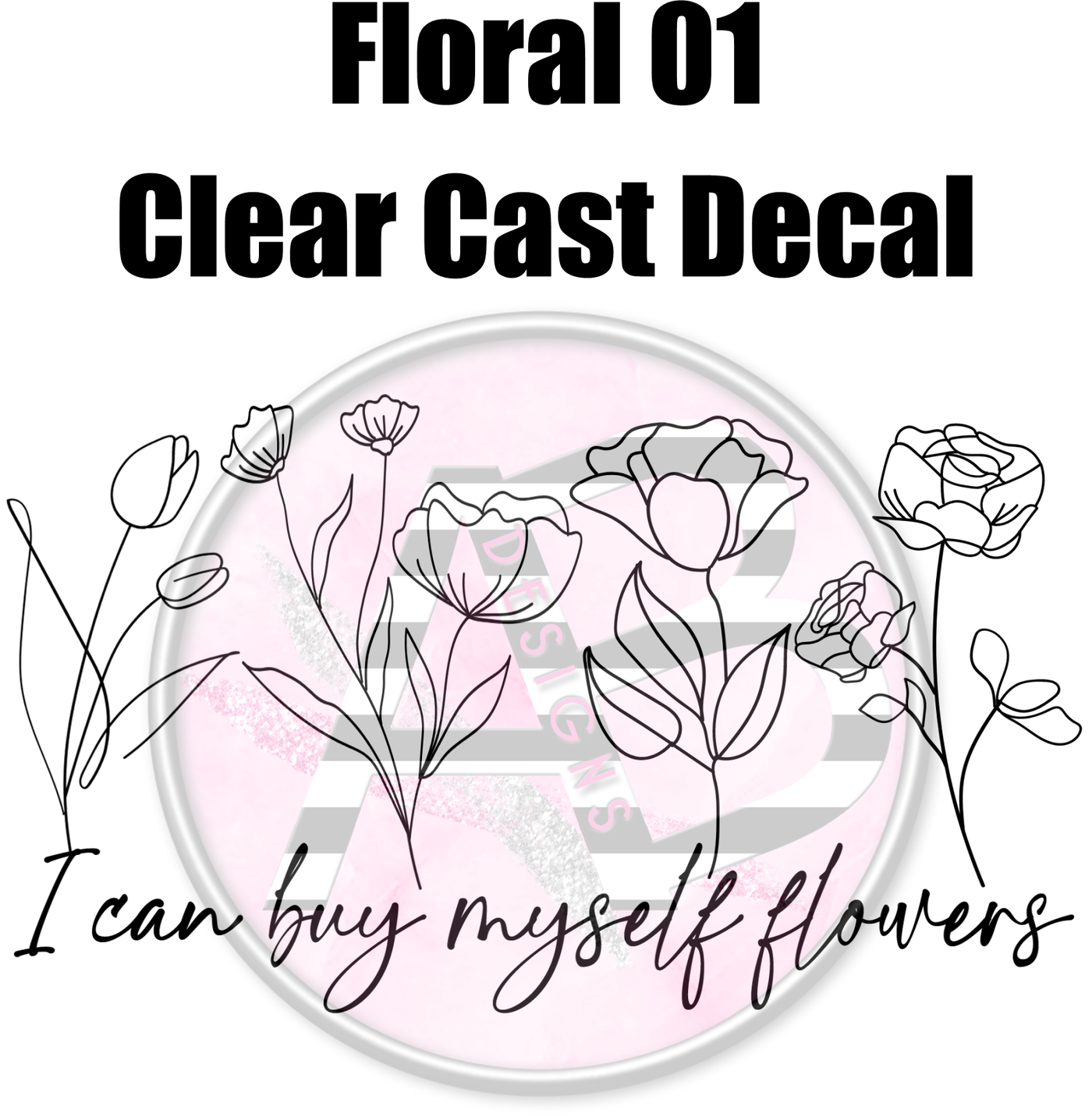 Floral 01 - Clear Cast Decal