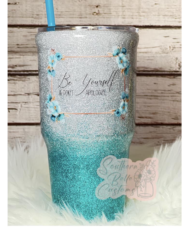 Floral Teal and Copper 02 - Clear Cast Decal