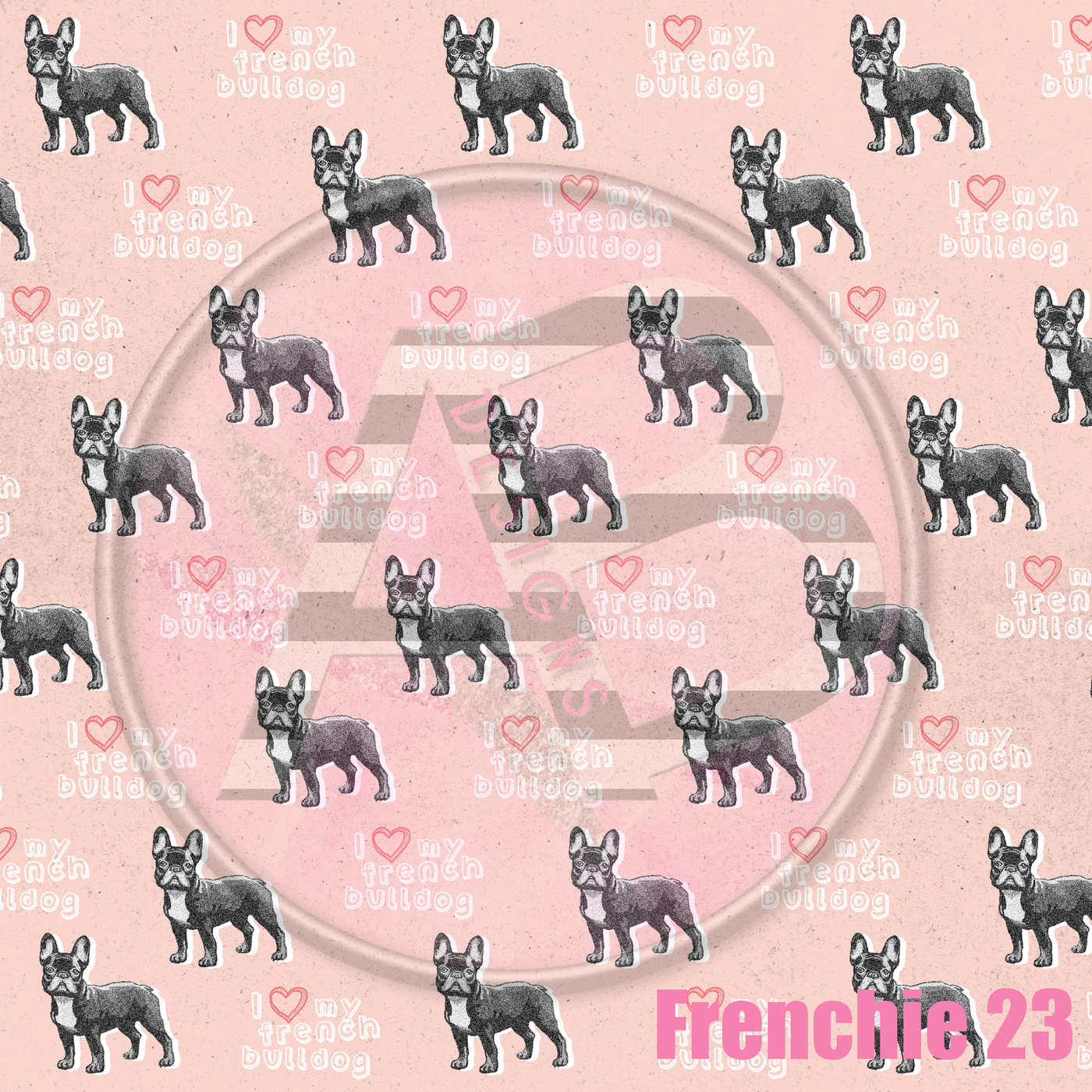 Adhesive Patterned Vinyl - Frenchie 23