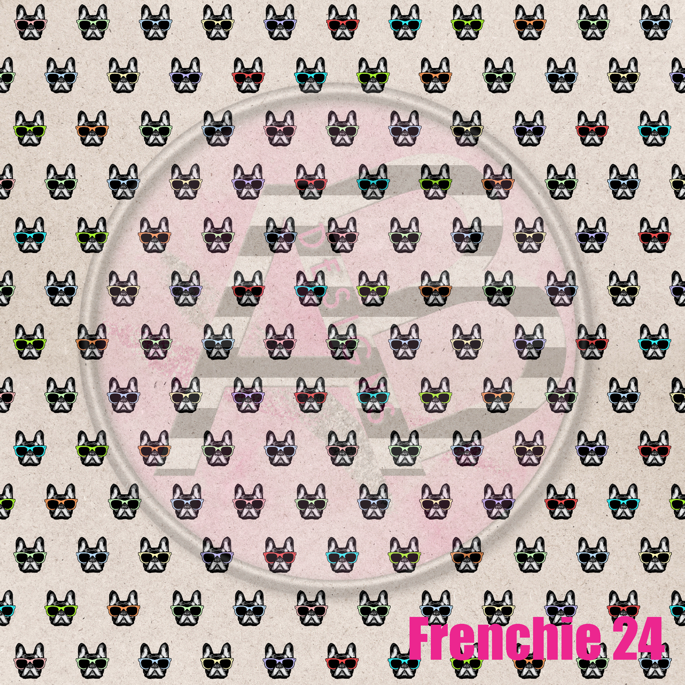 Adhesive Patterned Vinyl - Frenchie 24