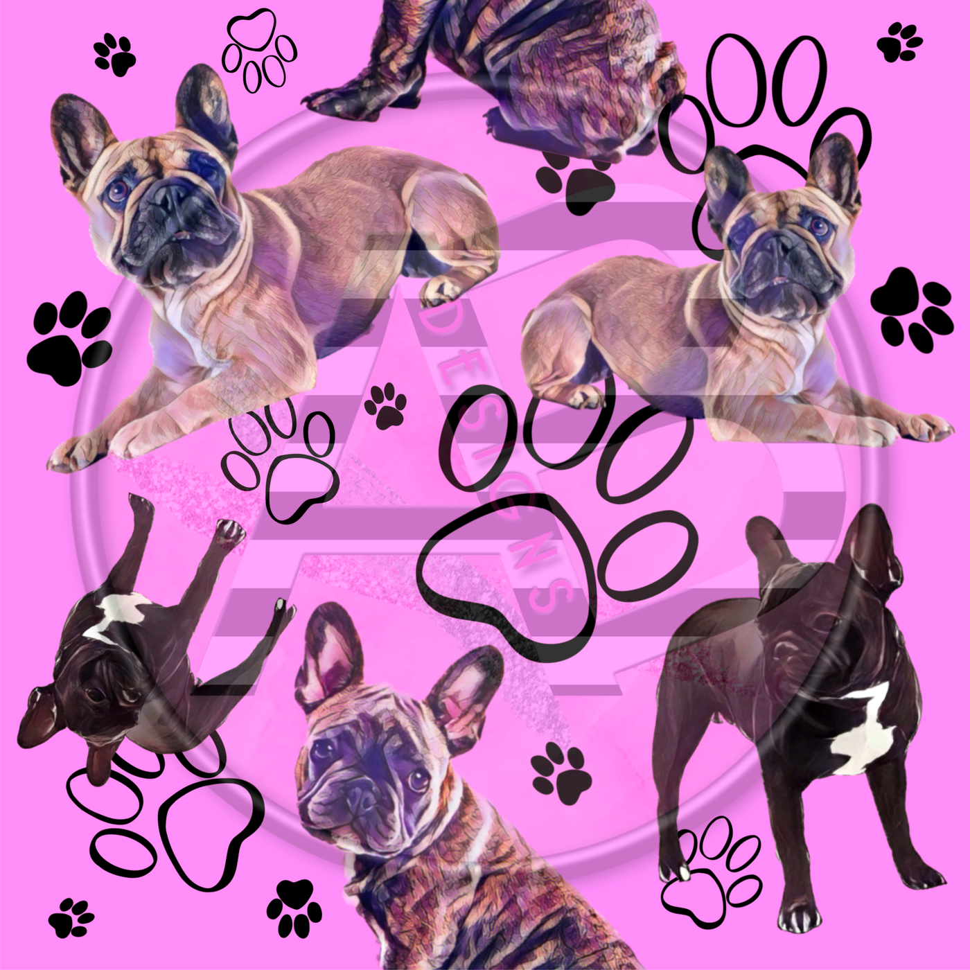 Adhesive Patterned Vinyl - Frenchie 27