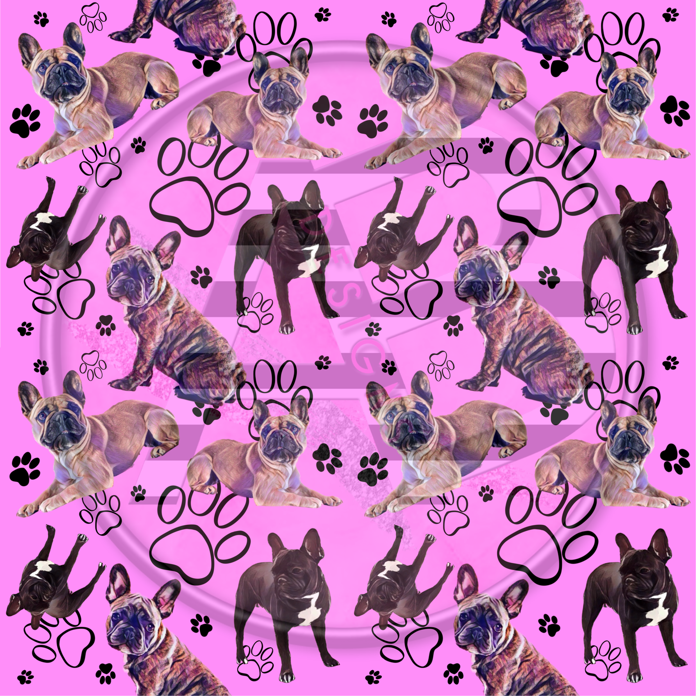 Adhesive Patterned Vinyl - Frenchie 27 Smaller