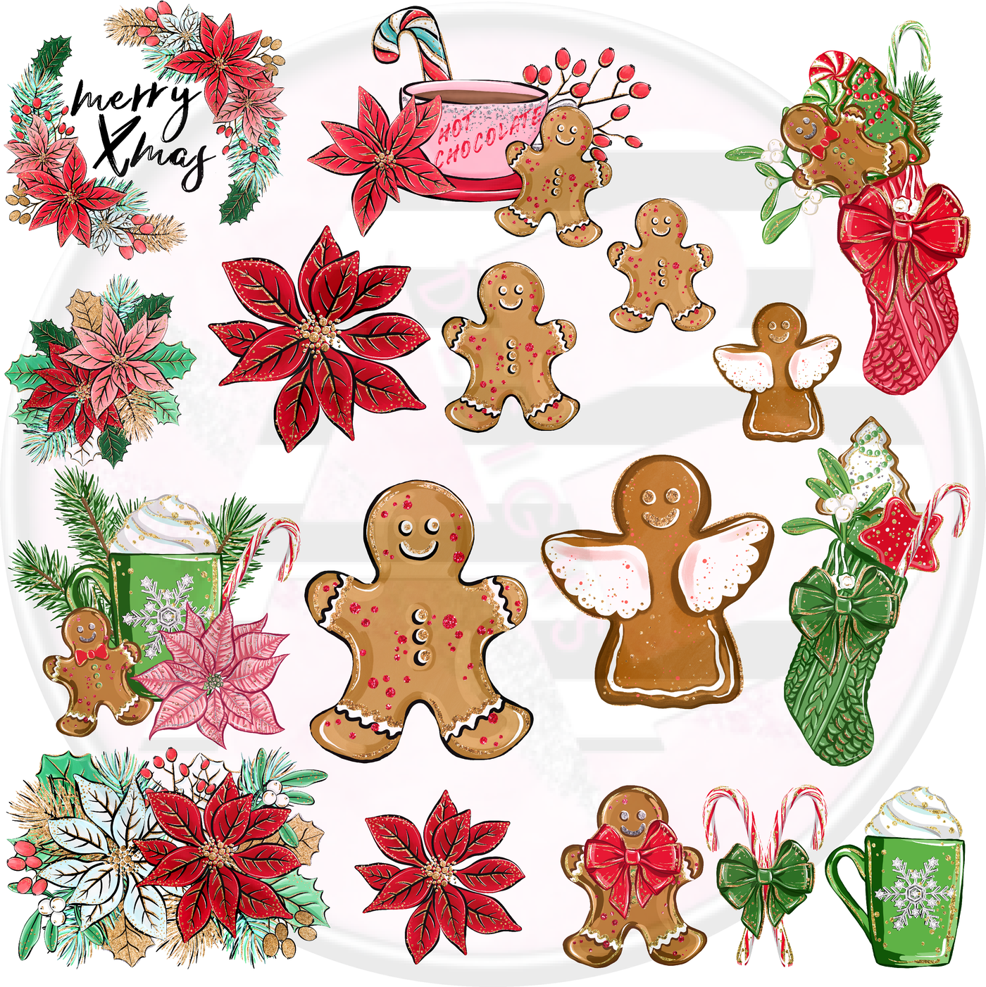 Gingerbread 01 Full Sheet 12x12 Clear Cast Decal