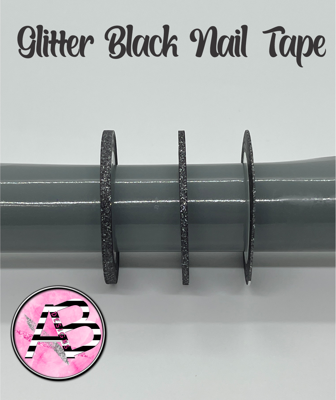Glitter Black Nail Tape - Striping Tape