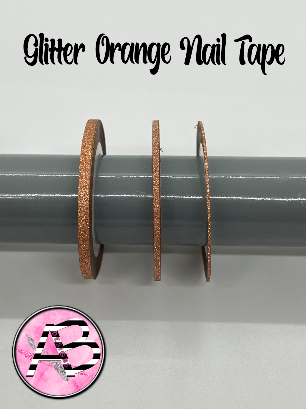 Glitter Orange Nail Tape - Striping Tape