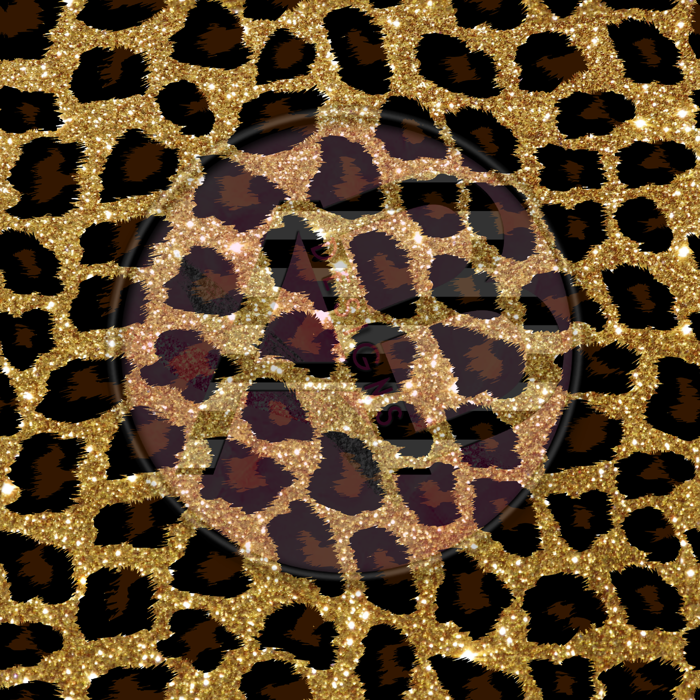 Adhesive Patterned Vinyl - Golden Animal Print 02