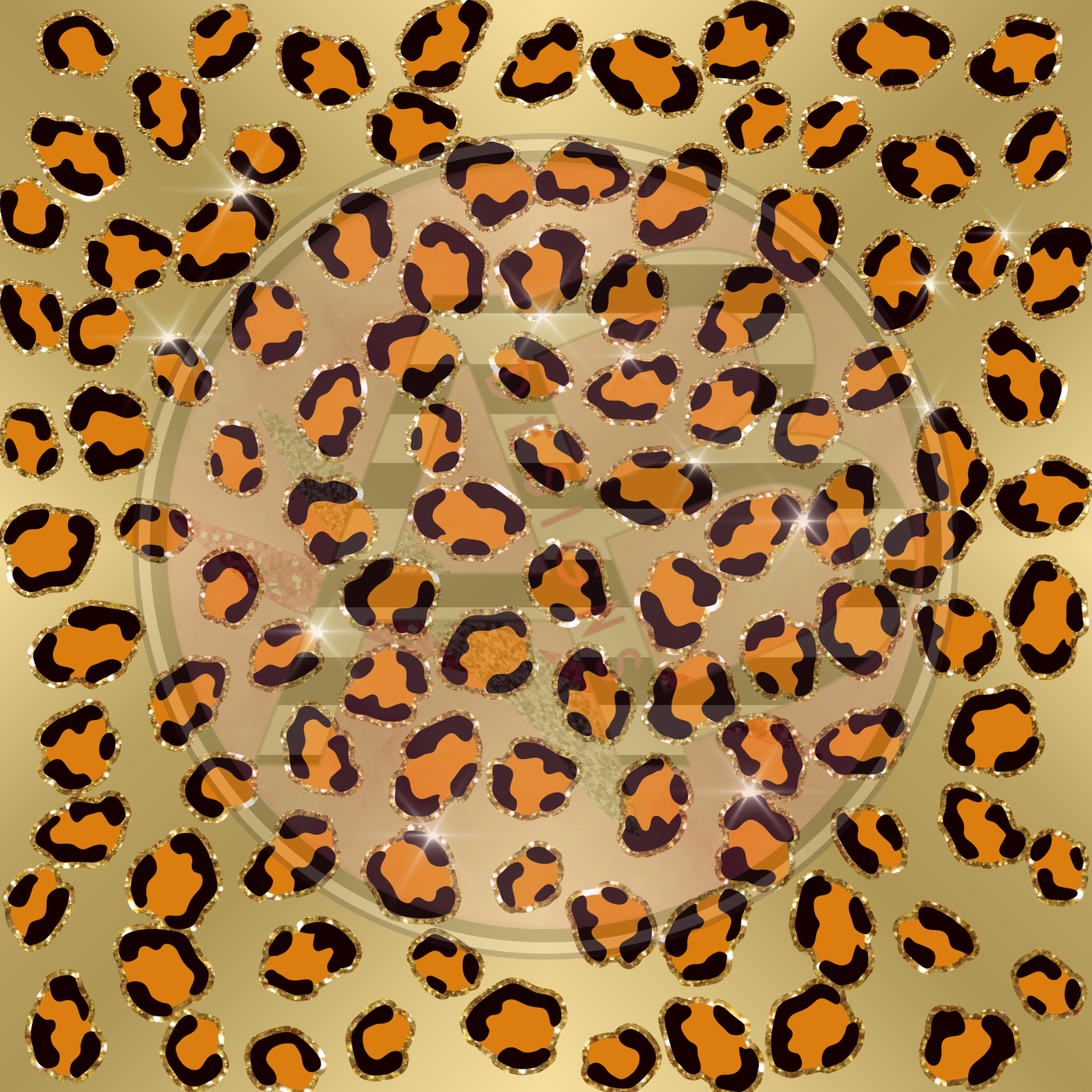 Adhesive Patterned Vinyl - Golden Animal Print 07