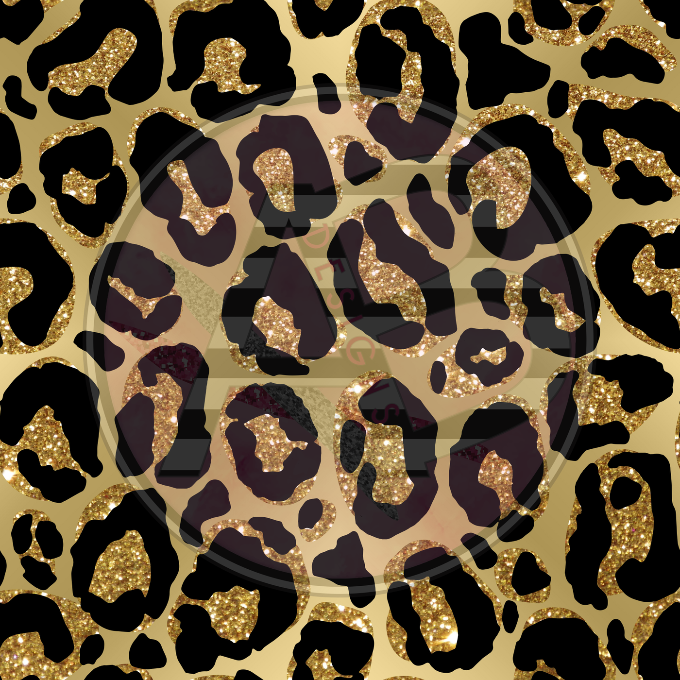 Adhesive Patterned Vinyl - Golden Animal Print 11