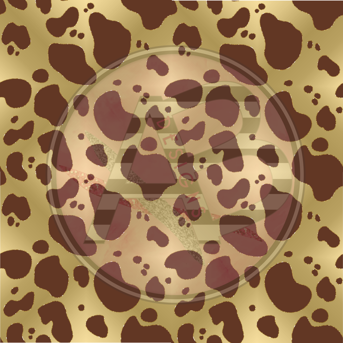 Adhesive Patterned Vinyl - Golden Animal Print 12