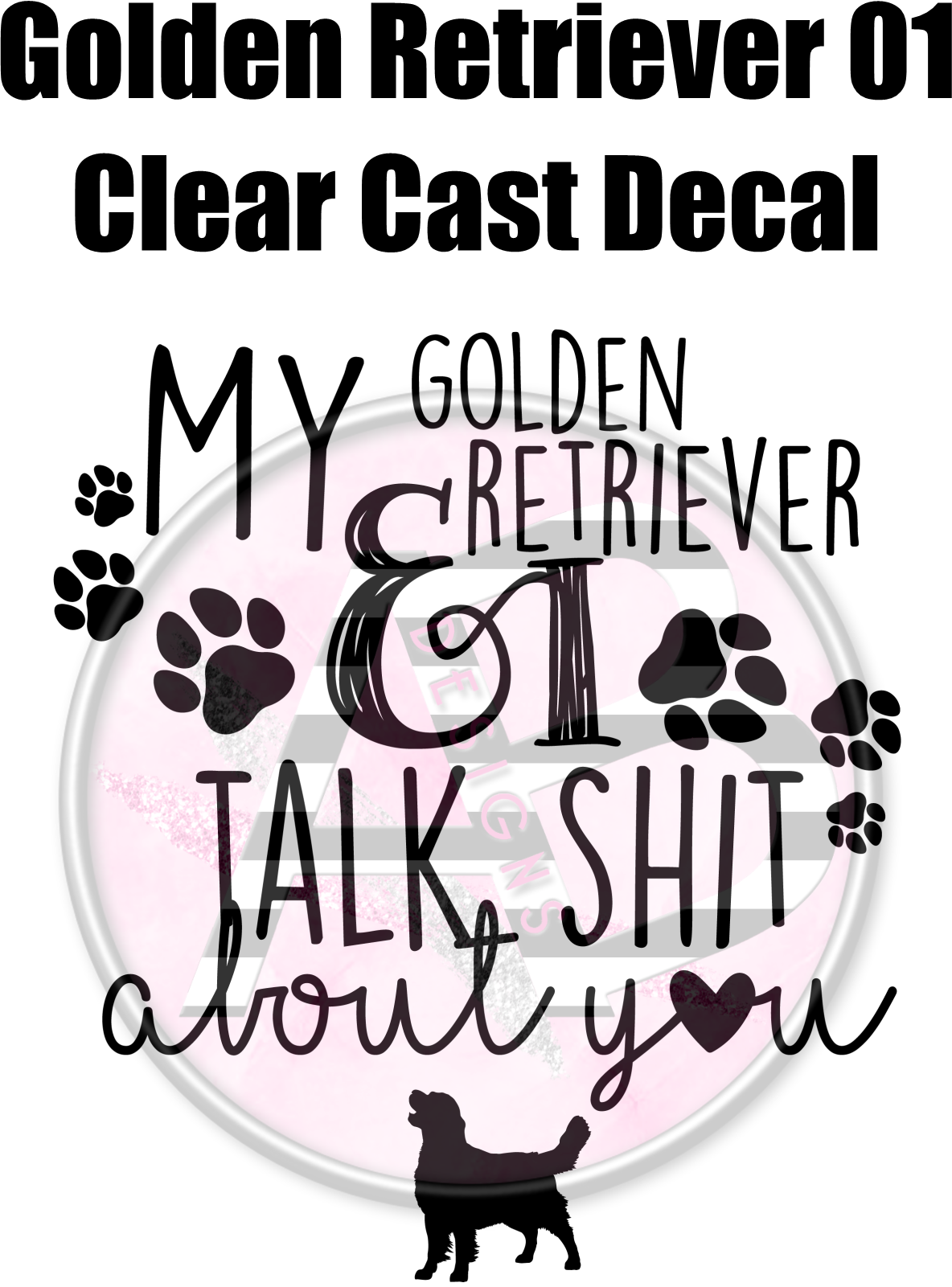Golden Retriever 01 - Clear Cast Decal