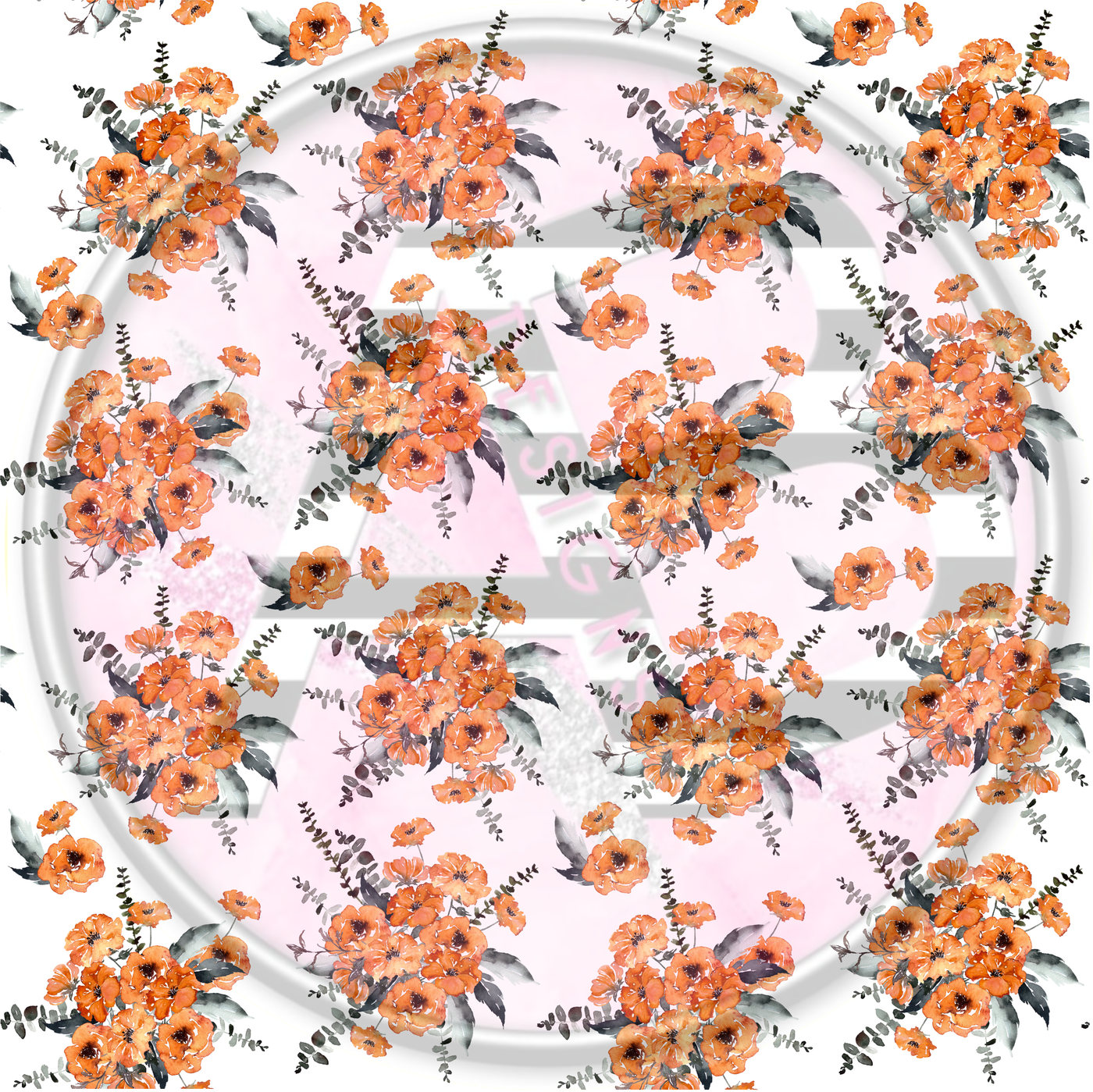 Adhesive Patterned Vinyl - Halloween Floral 04 SMALLER