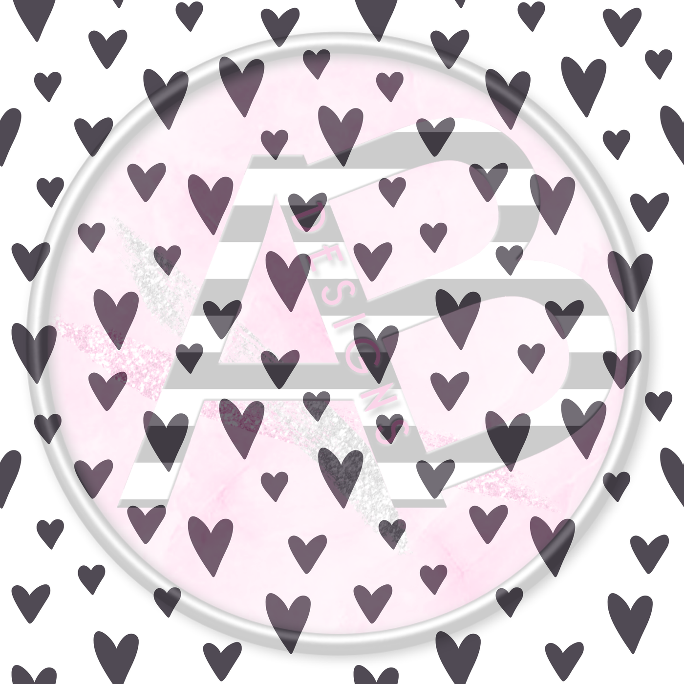 Adhesive Patterned Vinyl - Hearts 12