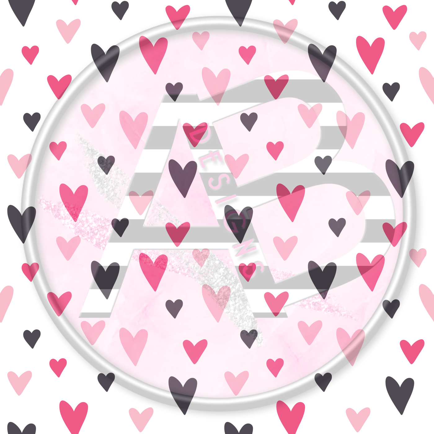 Adhesive Patterned Vinyl - Hearts 15