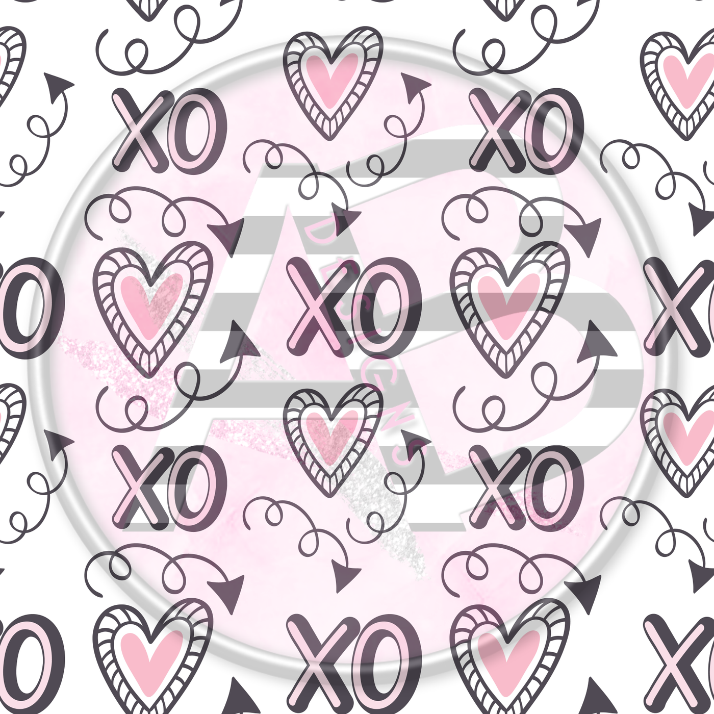 Adhesive Patterned Vinyl - Hearts 17