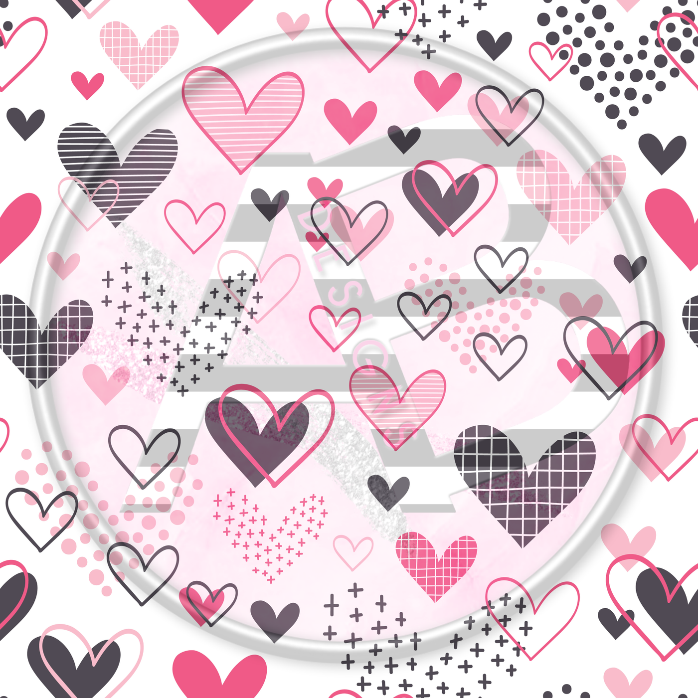 Adhesive Patterned Vinyl - Hearts 4