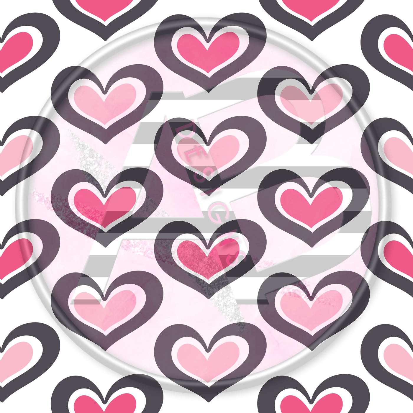 Adhesive Patterned Vinyl - Hearts 5