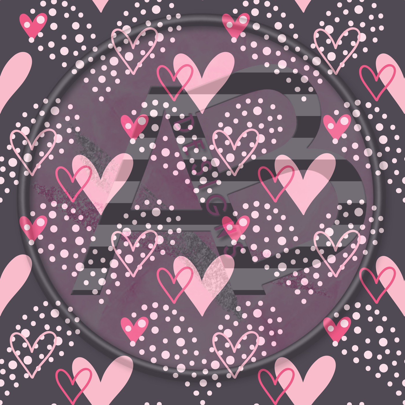 Adhesive Patterned Vinyl - Hearts 9