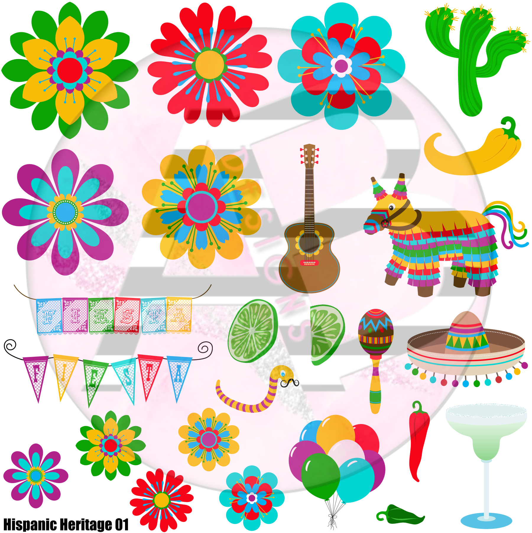 Hispanic Heritage 01 Full Sheet 12x12 - Clear Sheet – AB Designs, Co.