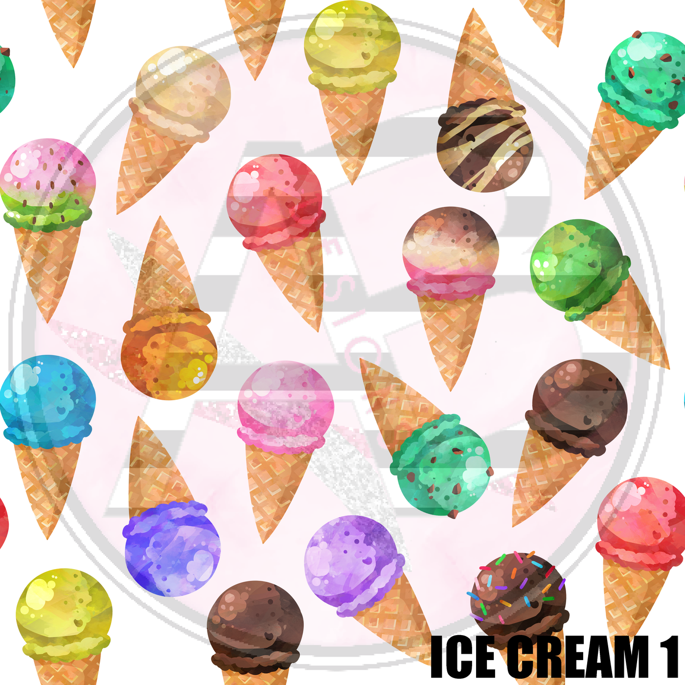 Adhesive Patterned Vinyl - Ice Cream 1