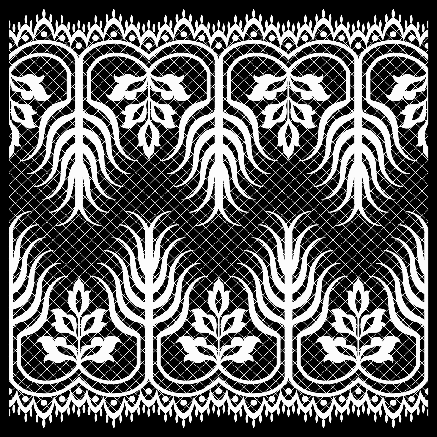 Adhesive Patterned Vinyl - White Ink Lace 11