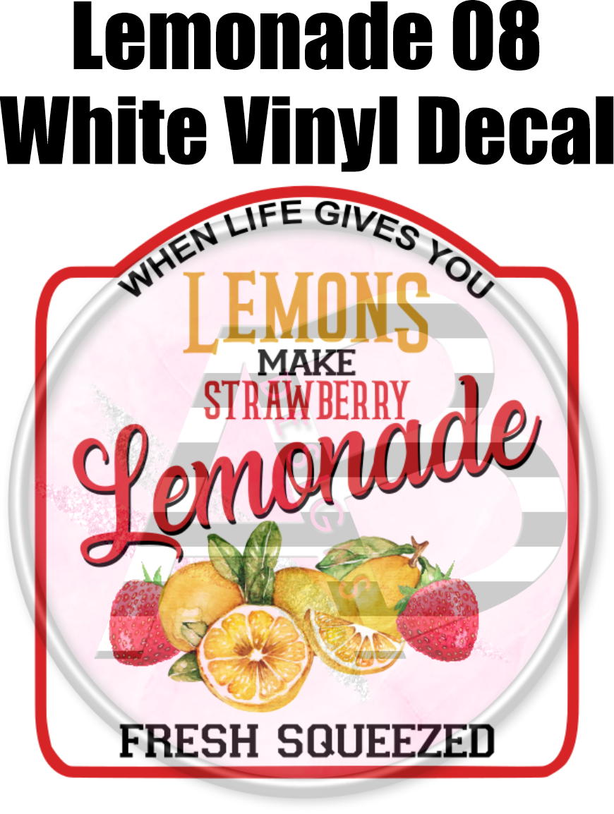Lemonade 8 - White Vinyl Decal