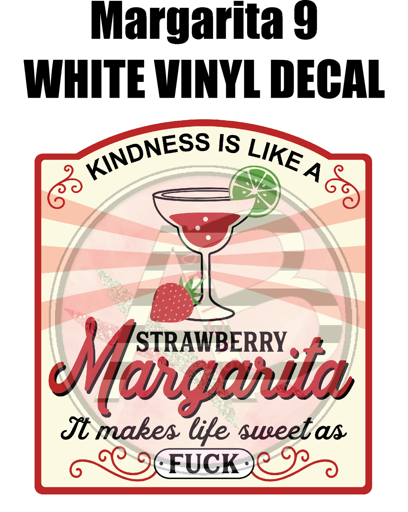 Margarita 9 - White Vinyl Decal
