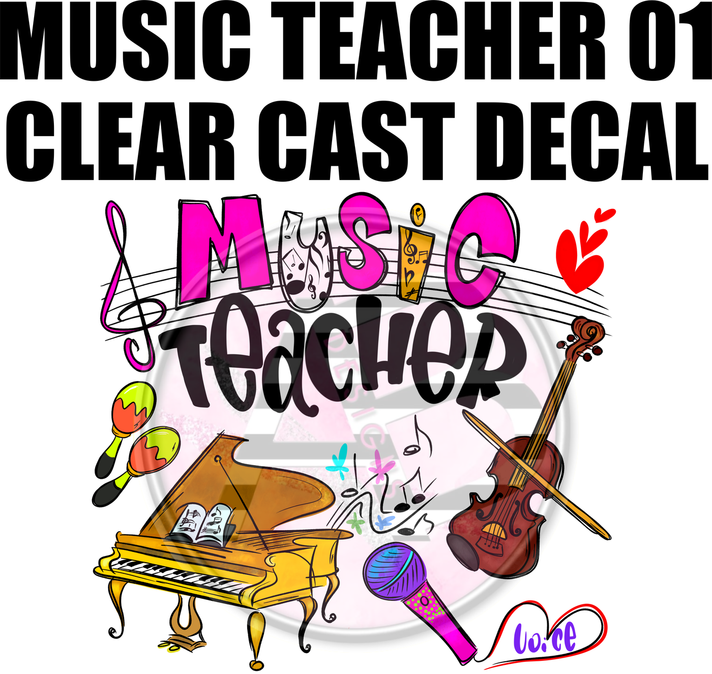 Music Teacher 01 - Clear Cast Decal
