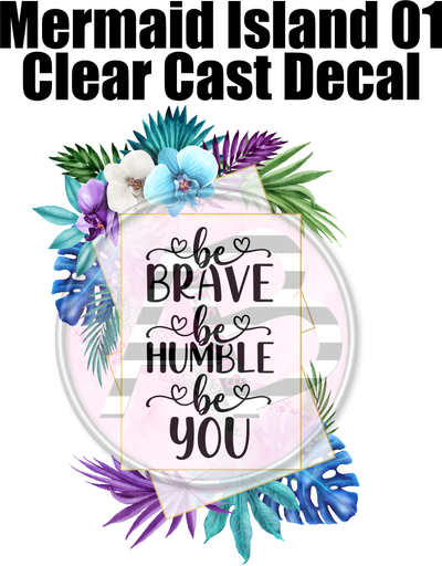 Mermaid Island Floral 01 - Clear Cast Decal