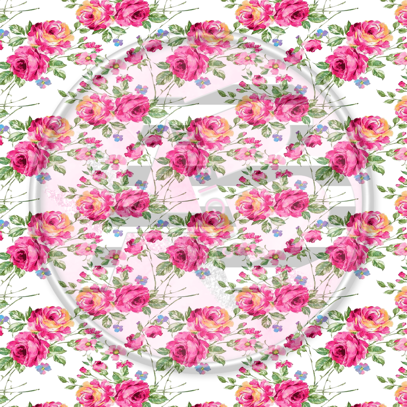 Adhesive Patterned Vinyl - Pink & Black Floral 03