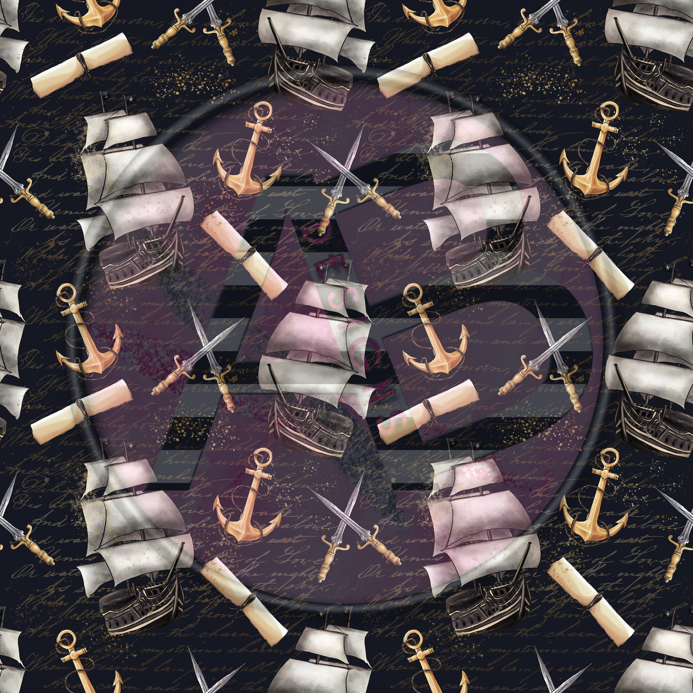 Adhesive Patterned Vinyl - Pirates 07