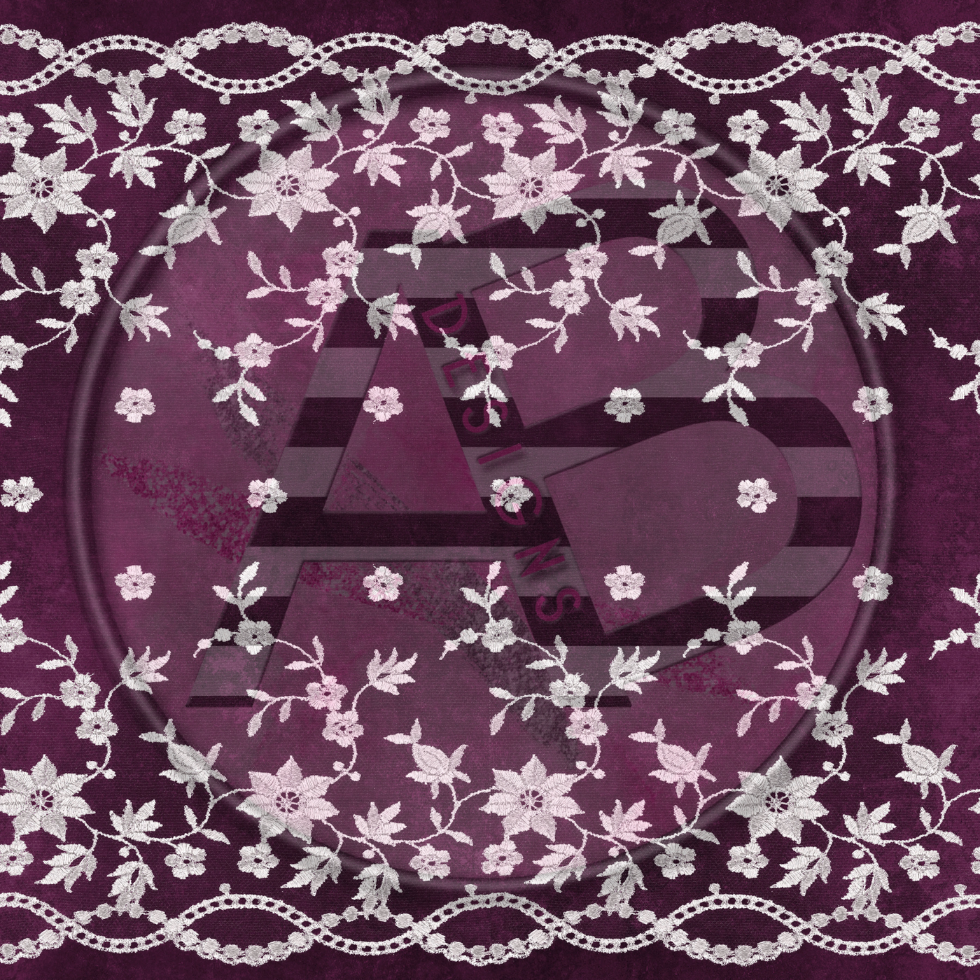 Adhesive Patterned Vinyl - Purple Roses 06