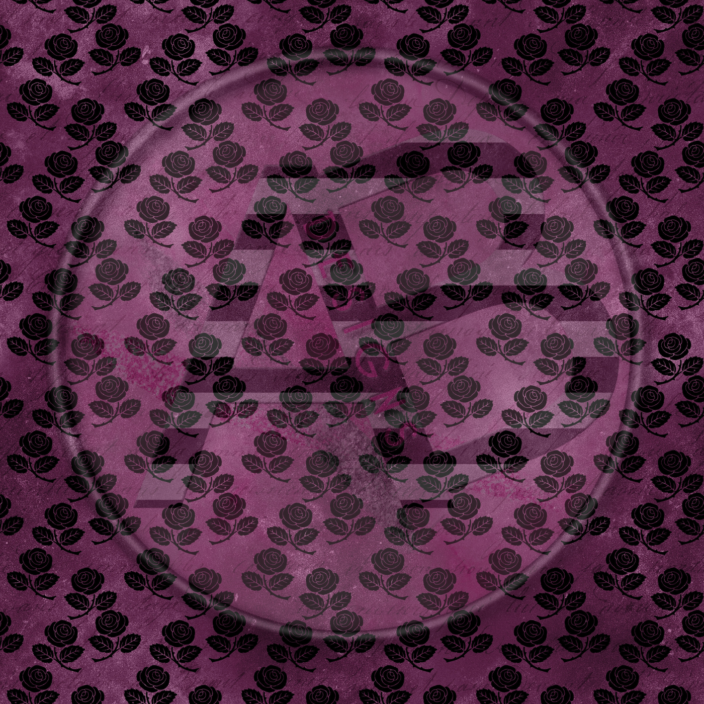 Adhesive Patterned Vinyl - Purple Roses 10