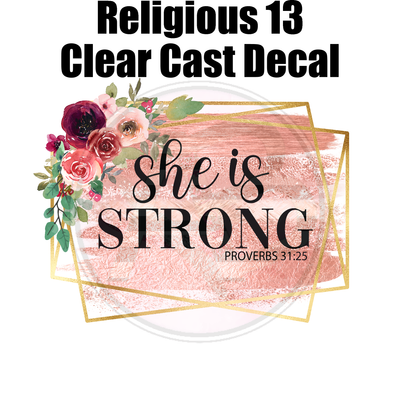 Religious 13 - Clear Cast Decal
