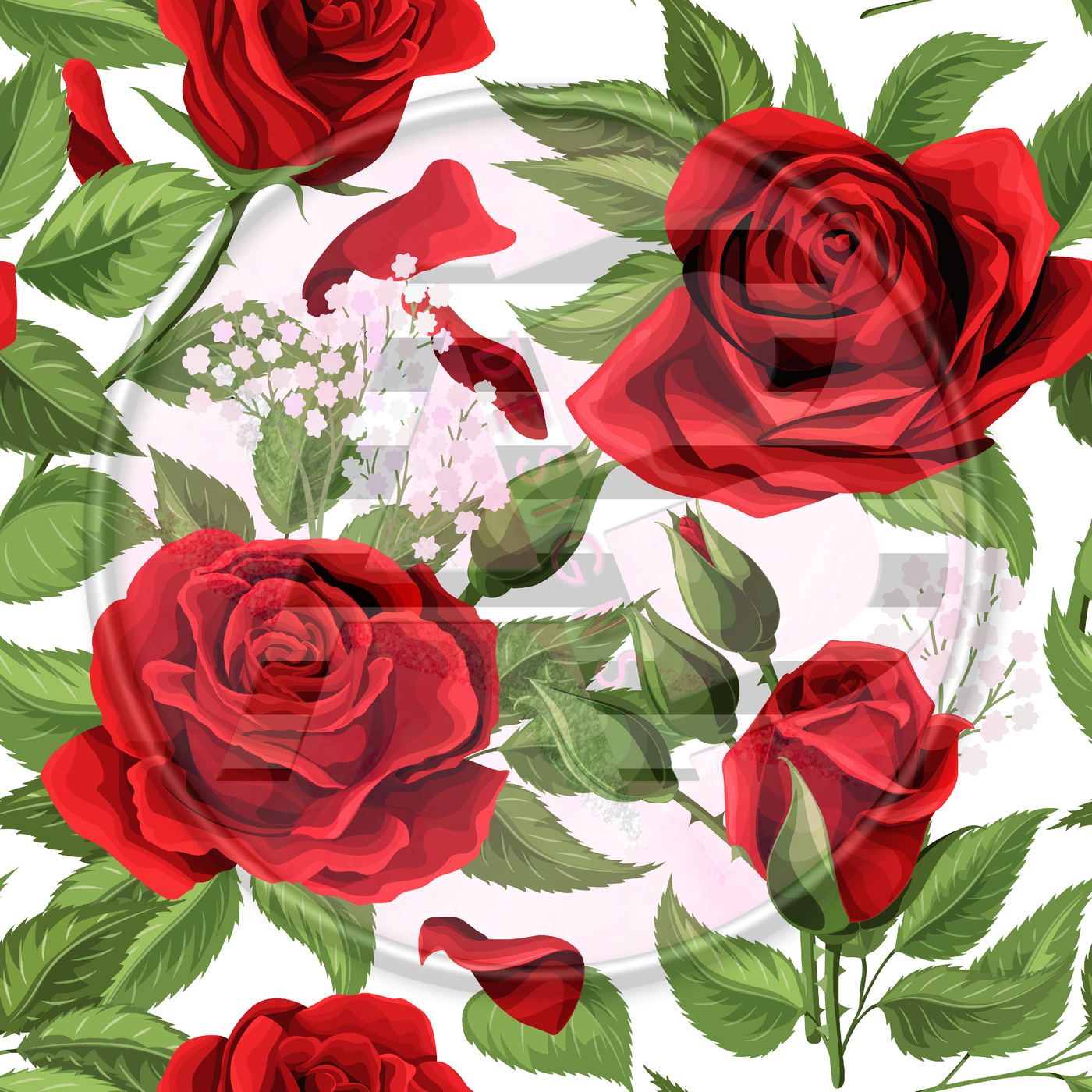 Adhesive Patterned Vinyl - Roses 02