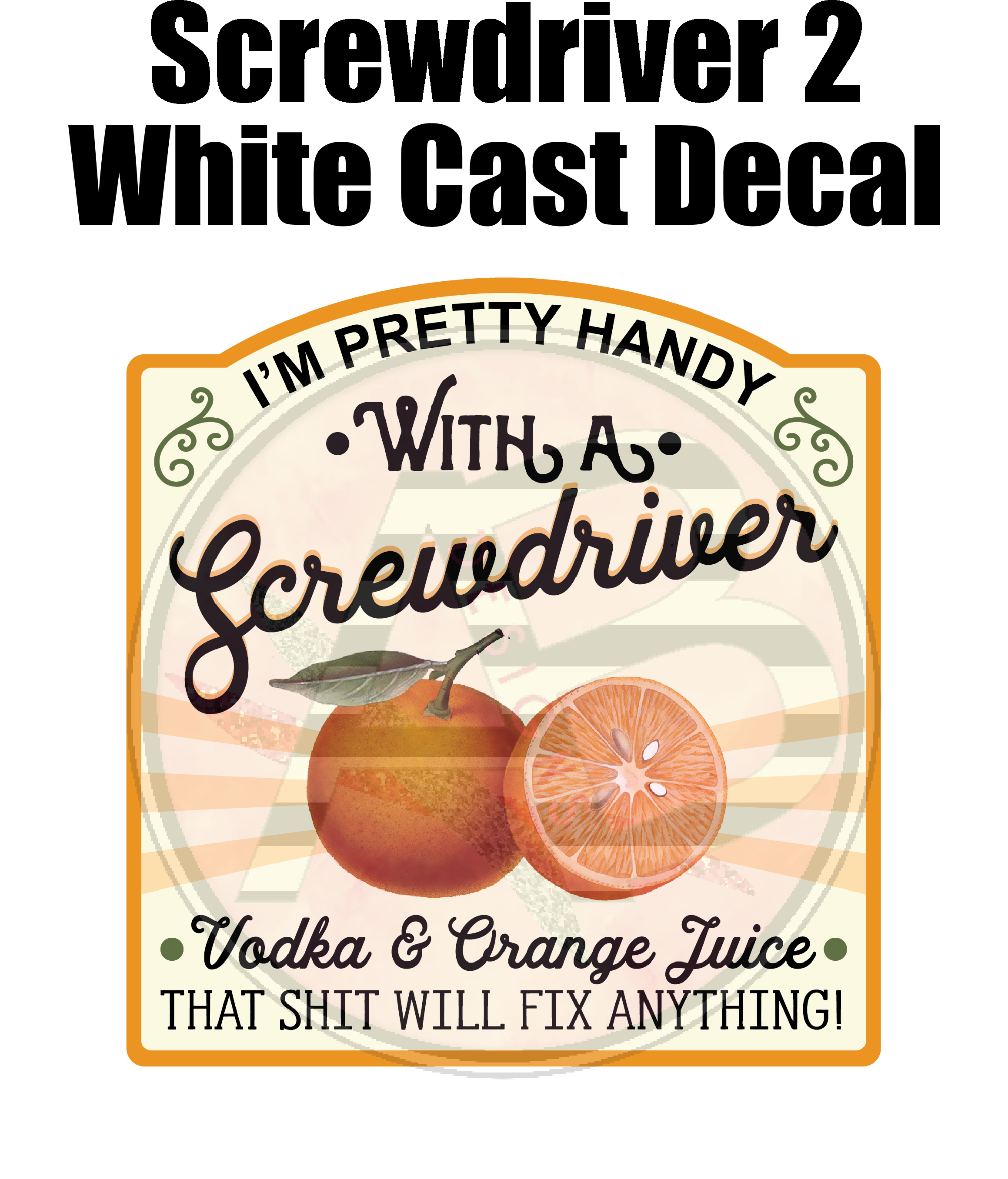 Screwdriver Decals Screwdriver 2 - White Vinyl Decal – AB Designs, Co.
