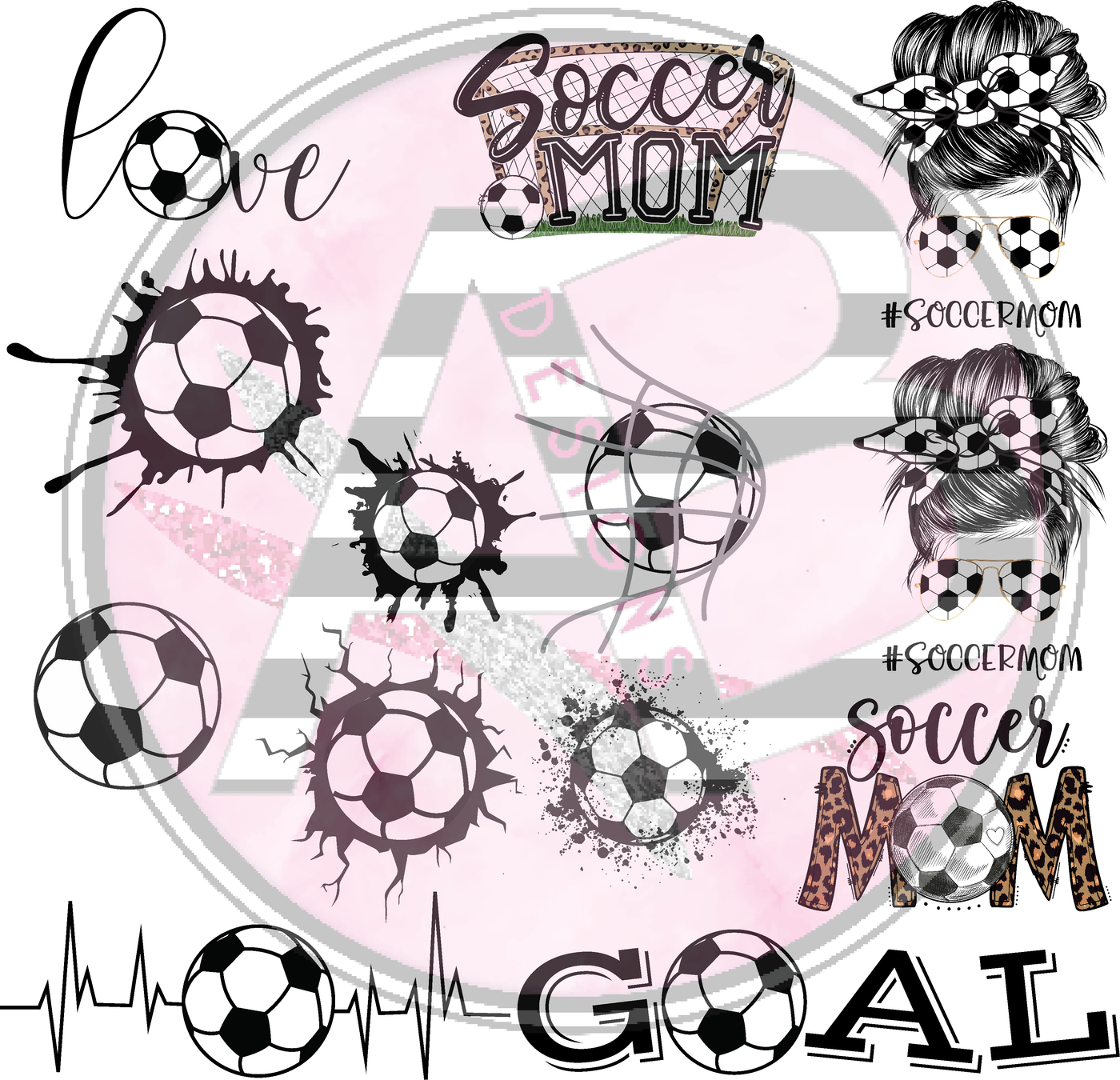 Soccer Mom 01 Full Sheet 12x12 Clear Cast Decal