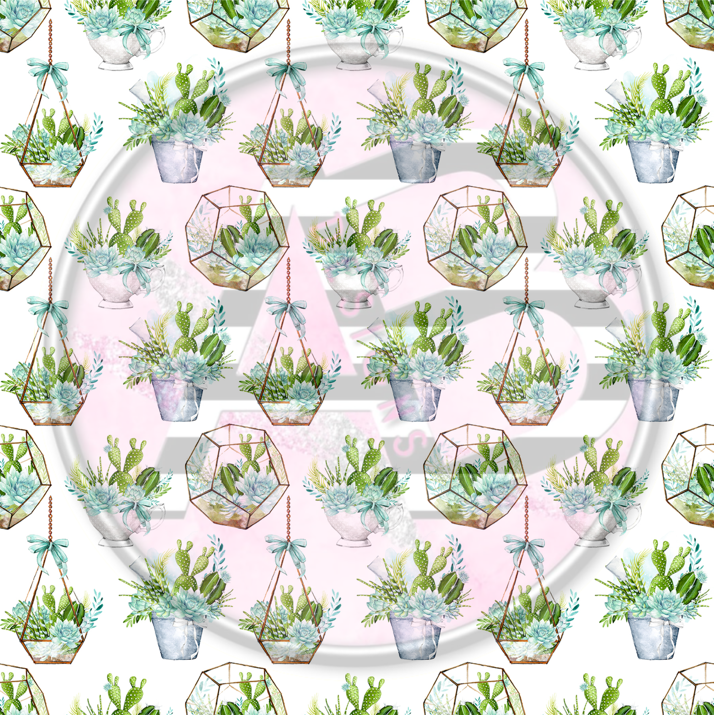 Adhesive Patterned Vinyl - Succulent 13