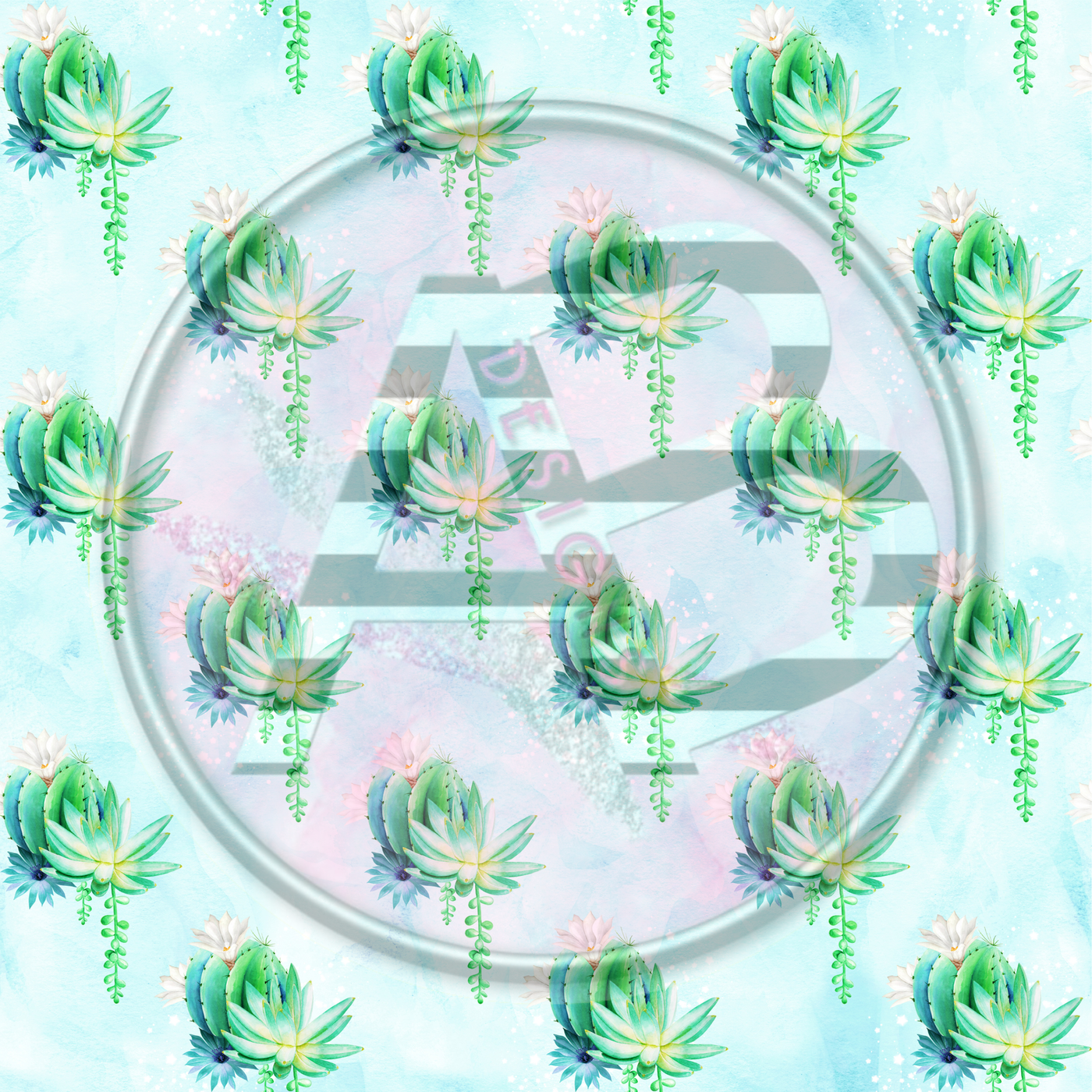 Adhesive Patterned Vinyl - Succulent 19