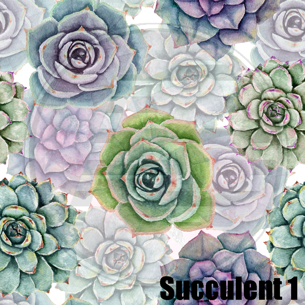 Adhesive Patterned Vinyl - Succulent 1