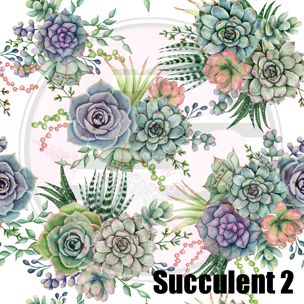 Adhesive Patterned Vinyl - Succulent 2