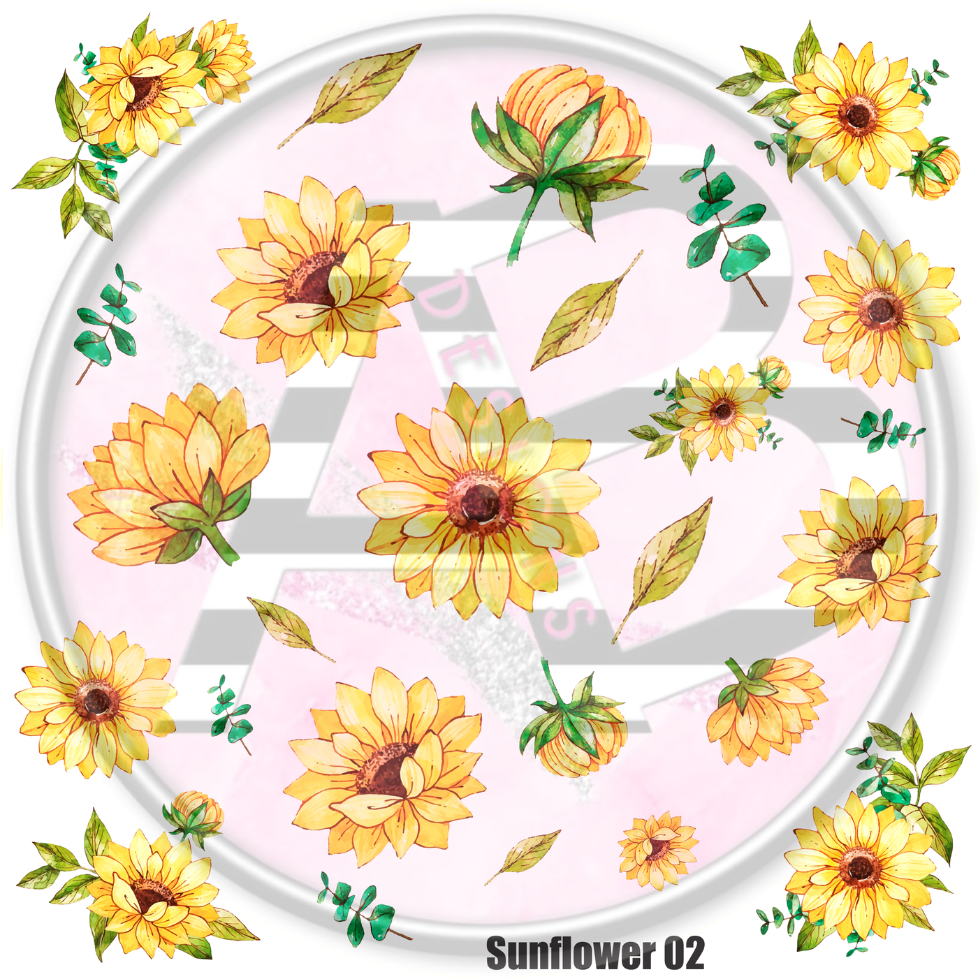 Sunflower 02 Full Sheet 12x12 Clear Cast Decal