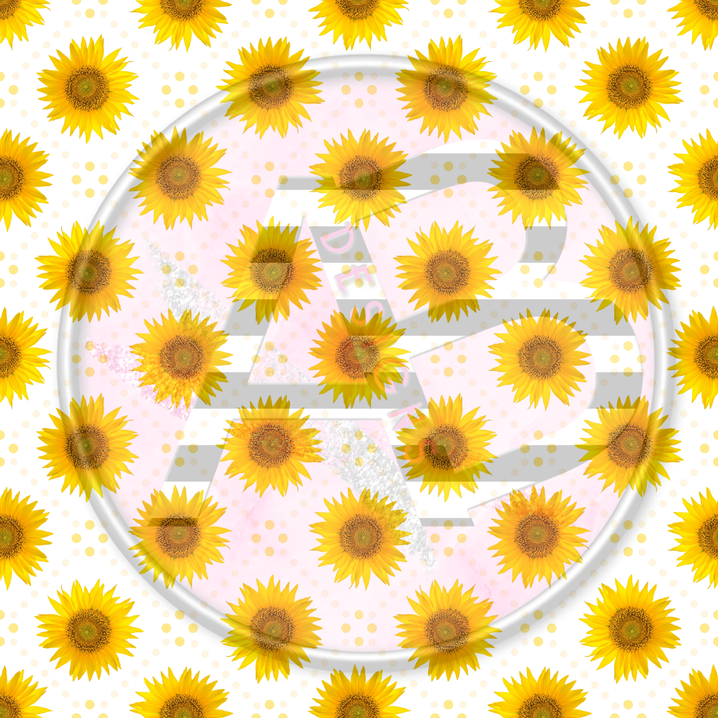 Adhesive Patterned Vinyl - Sunflower 18 Smaller