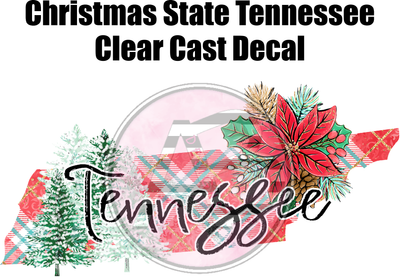 Christmas State Tennessee - Clear Cast Decal