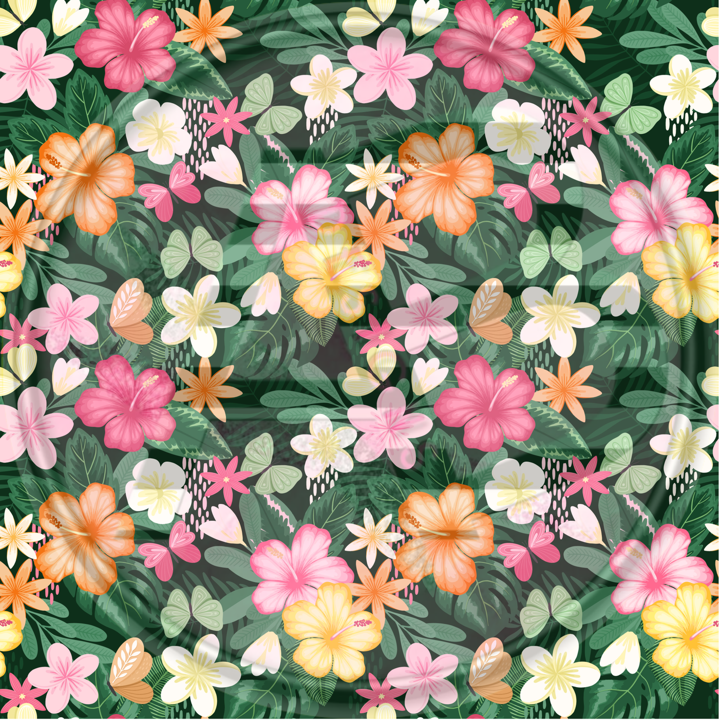 Adhesive Patterned Vinyl - Tropical Exotic Floral 37