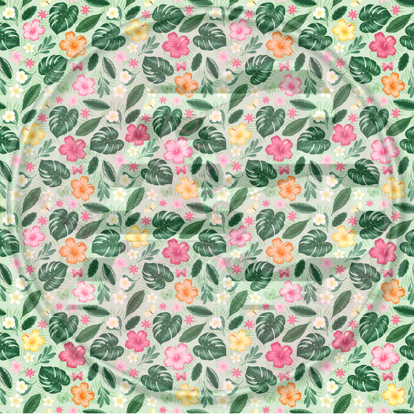 Adhesive Patterned Vinyl - Tropical Exotic Floral 39 SMALLER